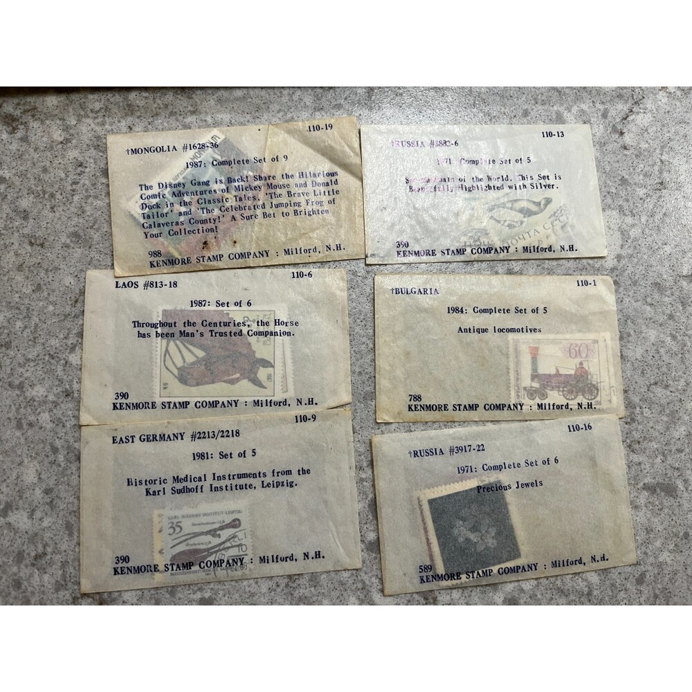 Vintage Lot Kenmore Stamp Company Stamps-Estate Find Disney horses trains etc.